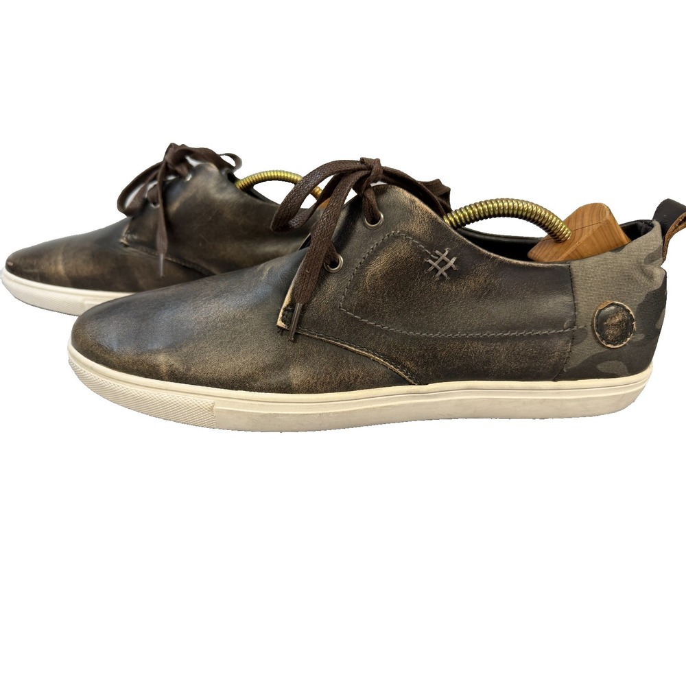 Joe's Jeans Distressed Black Leather and Camo Sneakers Mens'‎ Size 13